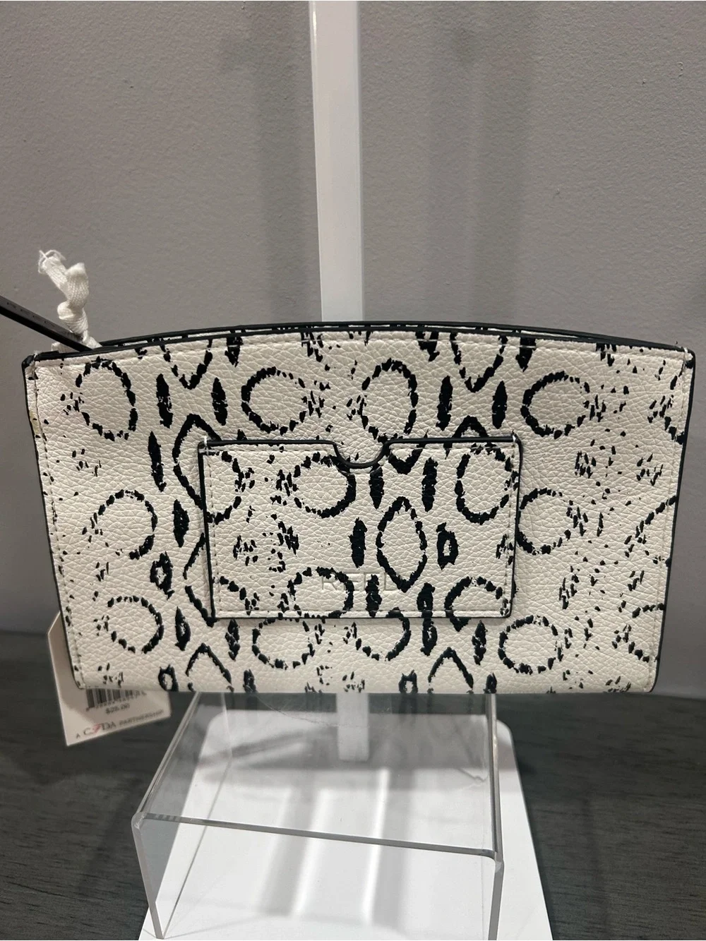 Cream and Black Women's Wristlet Pouch